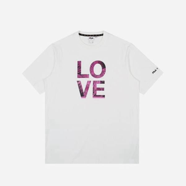 Fila Tričká Damske Biele - Artist Graphic Love S/S Vypredaj - Slovakia 53482-XTJR